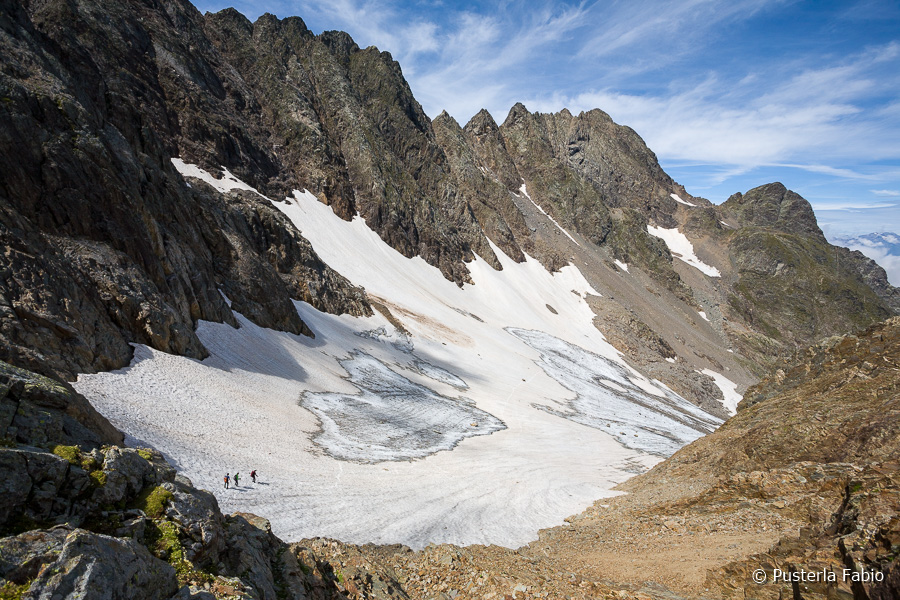Alpinisti sulla Vedretta del Lupo